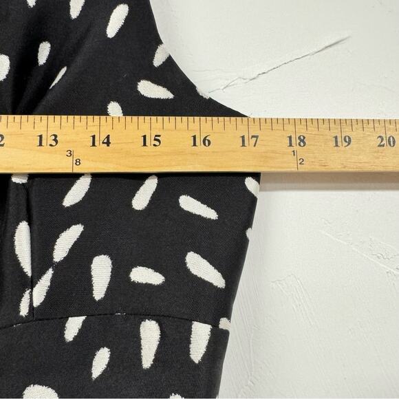 Rickie Freeman Teri Jon Black & White Polka Dot Fit & Flare Cocktail Dress 10 - Picture 8 of 14